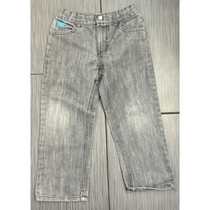 Rocawear Girls Gray Jeans Straight Leg Size Medium (5-6) Embroidered